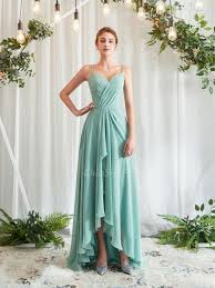 Atode conçoit des robes pour les demoiselles d'honneur. Robe Demoiselle D Honneur Champetre Courte Devant Longue Derriere Mousseline Sauge