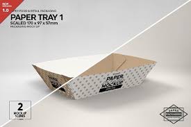 Paper Tray 170x97x57mm Mockup Paper Packaging Paper Tray Free Packaging Mockup