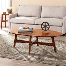 This modern oval coffee table is suitable for apartments, homes or offices. Rhoda Oval Midcentury Modern Coffee Table Brylane Home
