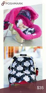 Carseat Canopy Set Euc Hot Pink And Black Car Seat Canopy 3 Piece Set In Lovely Hot Pink And Black And Super Cute F Baby Car Seats Car Seats Carseat Canopy