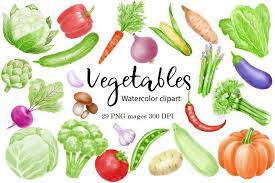 Watercolor Vegetables Clipart Vegan Food Png 649353 Illustrations Design Bundles Clip Art Food Png Illustration Design