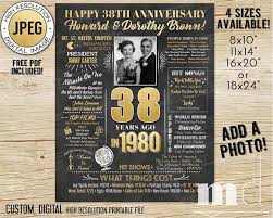 38th Wedding Anniversary 1980 Anniversary Chalkboard Poster With Photo Married 38 Ye 50th Wedding Anniversary 51st Wedding Anniversary Anniversary Chalkboard Happy 51st wedding anniversary mr & mrs domingo! 38th wedding anniversary 1980