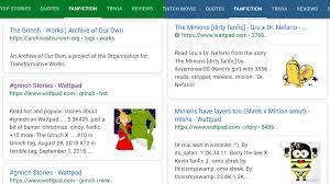 Google Axes Fanfiction Tab That Suggested Grinch and Minions Porn –  Sebastian Gogolas Interests