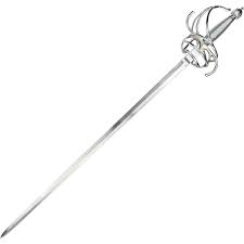 Rapier foils outline drawing on white. Spanish Basket Rapier Ah 3342 Medieval Collectibles