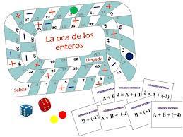Juega a los dados con amigos en este juego . La Oca De Los Numeros Enteros Juegos Y Matematicas