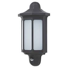 Lap G10156pbk Half Wall Led Pir Bulkhead Black 580lm 9 5w Wall Lights Half Wall Outdoor Wall Lighting