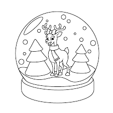 Gratis dieren kleurplaten downloaden en uitrpinten (word,doc,pdf), klik gewoon op opslaan om. Leuk Voor Kids Winter Sneeuwbal Met Een Hertje
