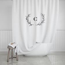 Laurel Branch Monogram Shower Curtain Custom Monogram Bath Etsy Shower Curtain Monogram Personalized Shower Curtain Striped Shower Curtains