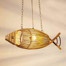 Southeast Asian Bamboo Pendant Lamps Vintage Fish Shape Creative Restaurant Cafe Deco Lighting Suspension Hanging Light Fixture In 2021 Hanging Light Fixtures Fish Lamp Bamboo Lamp