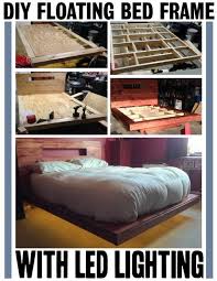 How To Build A Diy Floating Bed Frame With Led Lighting Floating Bed Frame Diy Bed Frame Floating Bed