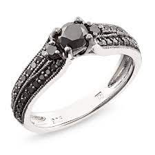 Black Diamond Black Rhodium Plated Engagement Ring Black Diamond Wedding Rings Sets Black Engagement Ring Black Diamond Wedding Rings
