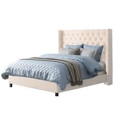 We completely cover each component in the light grey fabric. Corliving Fairfield Full Fabric Panel Bed With Wings In Beige Walmart Canada