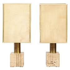 Pair Of Travertine And Brass Table Lamps By Fratelli Mannelli Italian 1970s In 2020 Brass Table Lamps Brass Table Table Lamp
