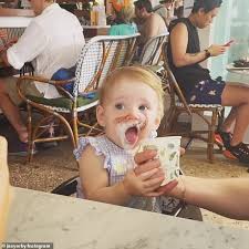 Today's newest producer hard at work. from the new parents to seasoned pros. Karl And Jasmine Stefanovic S Daughter Harper Drinks Her First Babyccino Broread Com