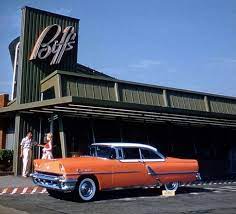 A 1955 Mercury Montclair Parked Is Seen In Front Of A Biff S Restaurant In Los Angeles W W Tiny Naylor Googie Architecture Vintage Los Angeles Los Angeles