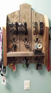 You can use any of a number of key hangers available in a diversity of styles. Key Holder Key Rack And Sunglass Holder With Shelf Entry Way Organizer Keep Your Things Handy And Orga Wooden Pallet Projects Wooden Diy Diy Pallet Projects