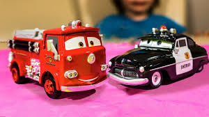 Disney Cars Movie Police Car And Fire Truck Sheriff And Red Toy Cars Disney Cars Movie Cars Movie Toy Car