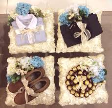Hantaran Cream Blue Colour Make A Perfect Combination Hadiah Perkawinan Ide Pesta Pernikahan Unik