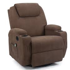 Royaloak divine single seater rocking recliner (brown).amazon. Walnew Swivel Rocker Recliner With Massage And Heat Brown Fabric Walmart Com Walmart Com