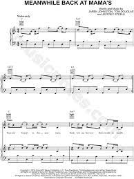 Tim Mcgraw Meanwhile Back At Mama S Sheet Music In C Major Transposable Download Print Sheet Music Tim Mcgraw Music