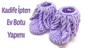 Kadife Ipten Puskullu Bebek Botu Yapimi Kadife Bebek Bot Tig Isleri