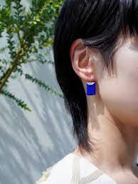 talkative online shop limited piece collection pierce lapis lazuli square oval ピアス ラピスラズリ ゴールド