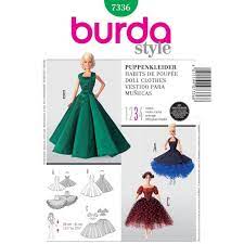 Weitere ideen zu puppenkleidung, puppenkleider nähen, puppen schnittmuster. Deutsches Schnittmuster Burda 7336 Festliche Puppenkleider Neckholder Gr 29 31cm Ebay Barbie Muster Puppenkleidung Barbies Puppen
