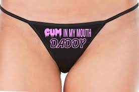Knaughty Knickers Cum in My Mouth Daddy Oral Blow Job Black String Thong  Panty : Clothing, Shoes & Jewelry - Amazon.com