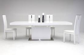 Zenith Modern White Extendable Dining Table Contemporary Kitchen Tables White Kitchen Table Rectangle Dining Table