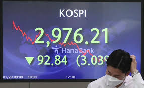 코스피 3% 폭락, 삼성전자도 2% 하락···개미들 '불안'. Hllhmnkpwunodm