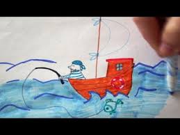 Boot Angler Mit Fisch Zeichnen How To Draw Fisherman With Boat Fishing Rod Fish Youtube