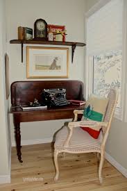 Love This Ideal Have To Find One For My Desk Upcycled Drop Leaf Table Becomes A Custom Desk For A Coz Vintage Drop Leaf Table Drop Leaf Table Cozy Office