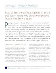 State of the Science 2018: Peer Support for Youth and Young Adults