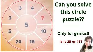 I've been meaning to learn how to do these brain teasers for a while now. Circle Number Puzzle 2 3 4 5 Can You Solve This Circle Puzzle Only For Genius Is It 25 Or 1 Math Tutorials Number Puzzles Solving