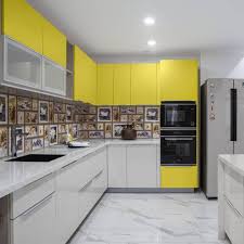 Livspace Com On Instagram Adding A Splash Of Sunshine To Your Post Christmas Work Day Kitchen Modular Modular Kitchen Cabinets Modern Kitchen Cabinet Design