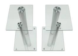 Rustic red oak surround sound speaker a durable and balanced pair of speaker stands,m characterized by hardoow. China 2 Satellite Speaker Stands For Surround Sound Home Theaters Glass And Aluminum Clear And Silver China Glass And Aluminum Furniture Home Theater Furniture