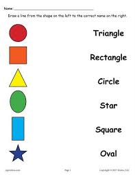 4 Shapes Matching Worksheets Shape Worksheets For Preschool Matching Worksheets Shapes Worksheets