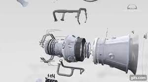 The compressed air is heated with the help of some external source and then made to flow over the turbine blades. 3d Animation Of Industrial Gas Turbine Working Principle Animated Gif