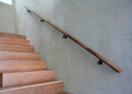 Modern Simple Sleek Wall Mounted Wooden Handrails Modern Stair Railing Stair Handrail Wood Handrail