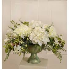 Silk Hydrangea Centerpiece In Bowl Floral Arrangements Flower Arrangements Flower Centerpieces