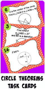 Geometry Circle Theorems Task Cards Circle Theorems Task Cards Circle Geometry