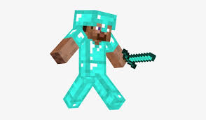 This means that a mob with three armor pieces, for example, spawn with all armor except a helmet. Steve With Diamond Armor Minecraft Steve With Diamond Sword 423x398 Png Download Pngkit
