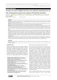 Czech republic france germany norway netherlands spain turkey united kingdom. Pdf Impact Of Value Added Services On Patient Waiting Time At The Ambulatory Pharmacy Queen Elizabeth Hospital