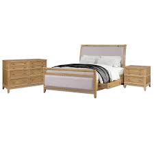 We've got great options whichever way you choose to go. Boyel Living 3 Piece Light Brown Wood Upholstered And Wood Queen Bedroom Set With Night Stand Dresser Bb 014aaa The Home Depot