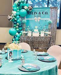 Use a white table cloth (disposable or inexpensive cloth) and put permanent. Woo Em On Instagram Tiffany Co Themed Baby Shower Sttaevents Inquiries Sunn Tiffany Baby Showers Tiffany Baby Shower Theme Tiffany Blue Baby Shower