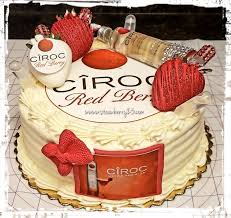 21st Birthday Rice Krispie Treats Ciroc Red Berry Infused Cake With Matching Bling Berries 21st Birthday Cakes Alcohol Cake Liquor Cake