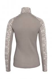 Top technique en laine mérinos Kari Traa Edith Half-Zip Light Warm Grey  pour femme