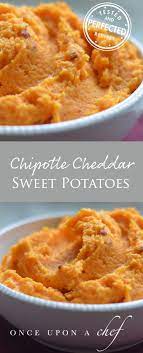 Chipotle Cheddar Mashed Sweet Potatoes Once Upon A Chef Recipe Recipes Sweet Potato Dishes Mashed Sweet Potatoes