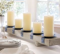 Aiden Centerpiece Pillar Holder Pottery Barn Wooden Pillar Candle Holders Wooden Candle Holders