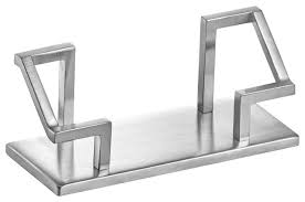Tsv 10pcs id card holder clear plastic badge reseala. Stainless Steel Business Card Holder Satin Finish Modern Desk Accessories By Artsondesk Inc Houzz